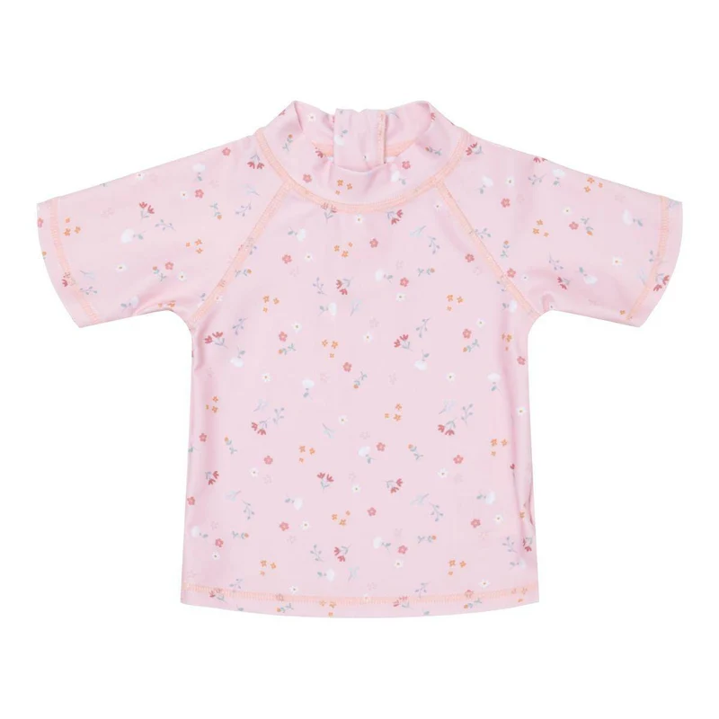 Badeshirt kurzarm Little Pink Flowers | Little Dutch