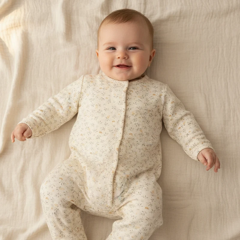 Einteiliger Baby-Pyjama Fairy Leaves | Little Dutch