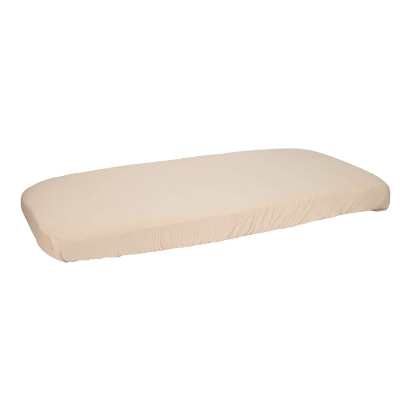 Musselin-Spannbettlaken Beige 60 × 120 cm | Little Dutch