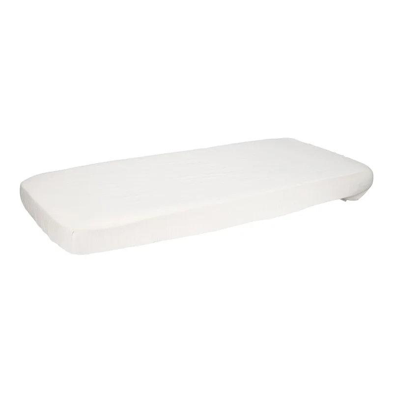 Spannbettlaken Musselin Wiege Soft White 40 × 80 cm | Little Dutch
