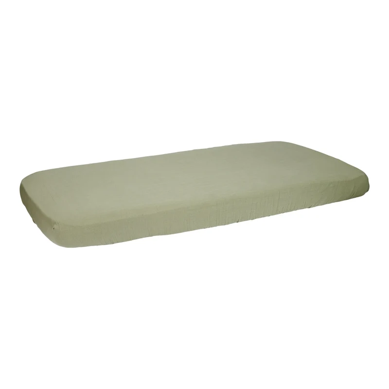 Spannbettlaken Musselin Wiege Pure Olive 40 × 80 cm | Little Dutch