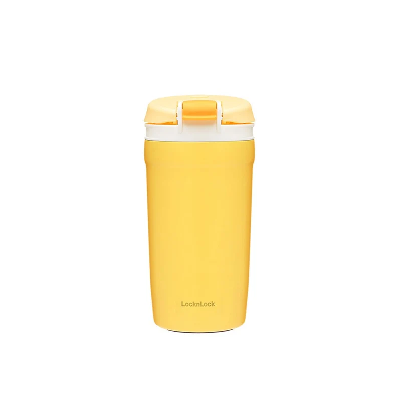 Ease Onetouch 430ml Yellow Insulated Travel Coffee Mug