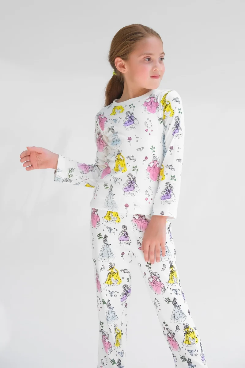 Premium Snug fit Nightsuit - White - Princess