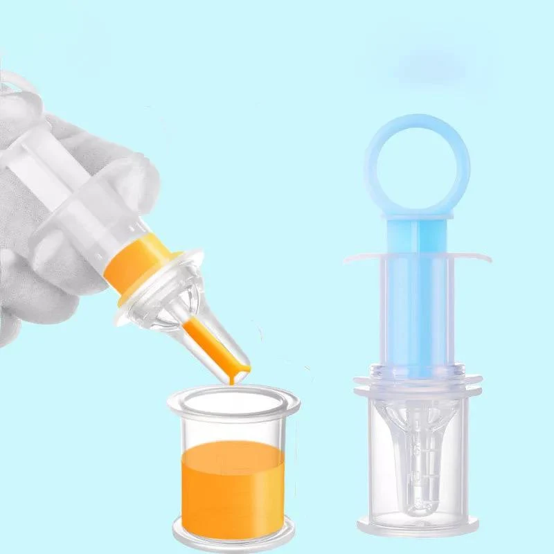 Infant Nipple Syringe Transparent Baby Squeeze Dropper (Blue)