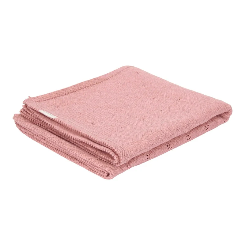 Wiegendecke gestrickt Pure Pink Blush 70 × 100 cm | Little Dutch