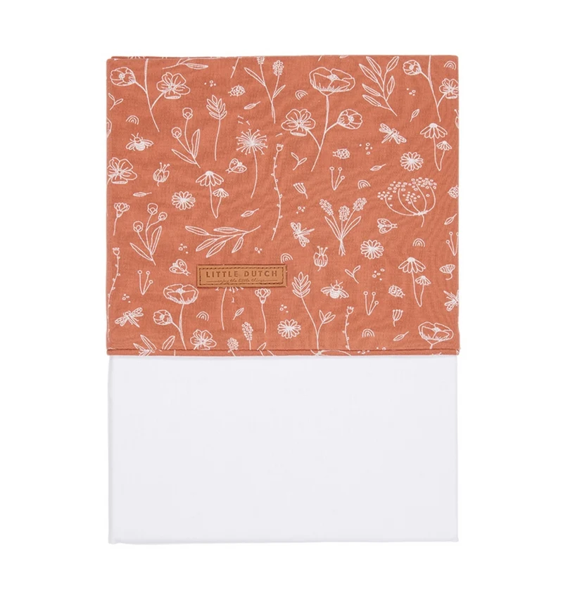 Wiegenlaken Wild Flowers Rust 70 × 100 cm | Little Dutch