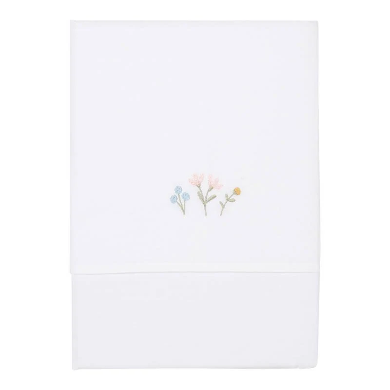 Wiegenlaken Flowers & Butterflies bestickt | Little Dutch