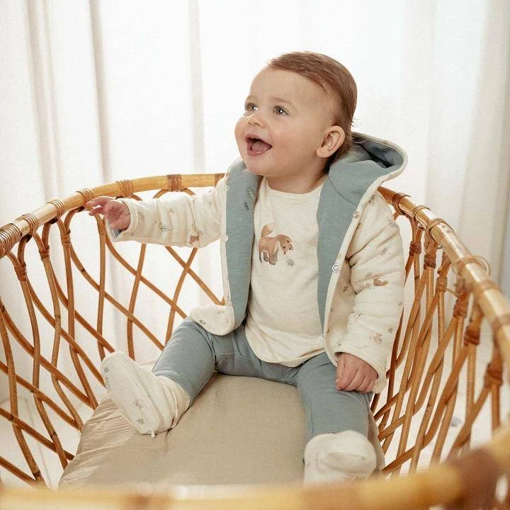 Wendejacke Stone Blue aus Bio-Baumwolle | Little Dutch
