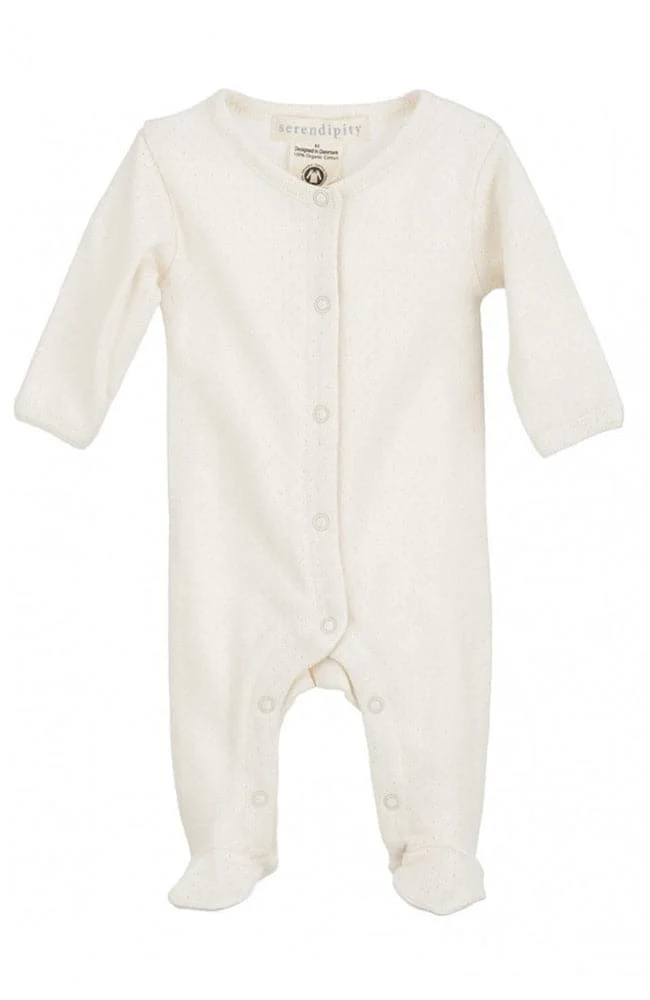 Newborn Suit w. Feet - Offwhite