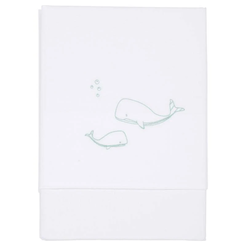 Kinderbettlaken Ocean Mint bestickt 110×140 cm | Little Dutch