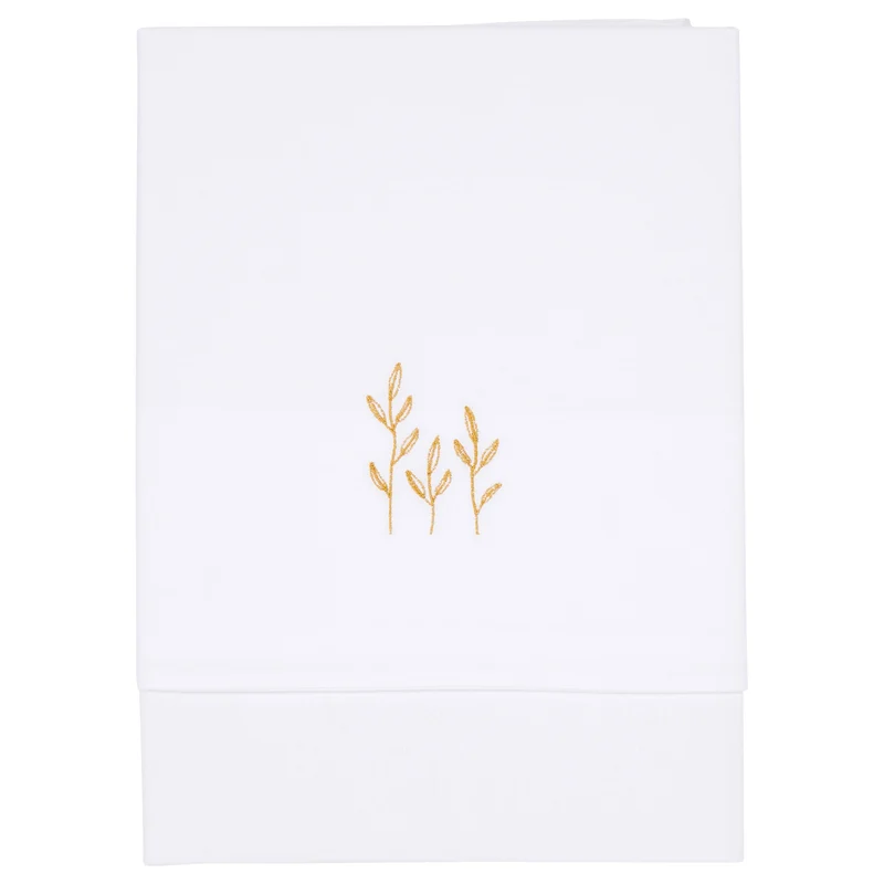 Kinderbettlaken Wild Flowers Ochre bestickt 110 × 140 cm | Little Dutch