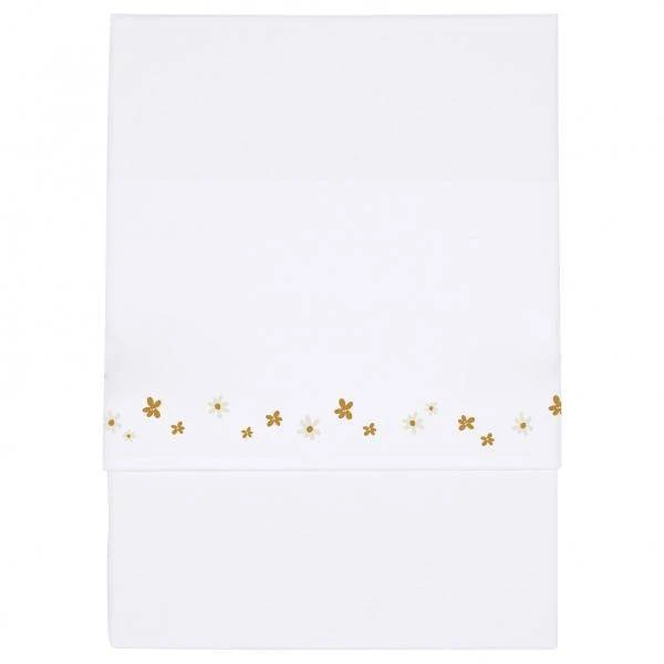 Kinderbettlaken Little Pink Flowers bestickt 110×140 cm | Little Dutch