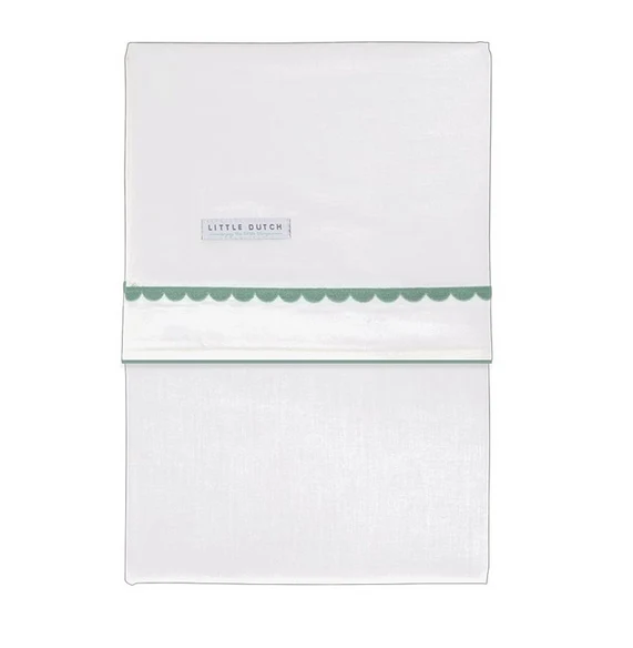 Wiegen-Laken mint Rounded bestickt | Little Dutch