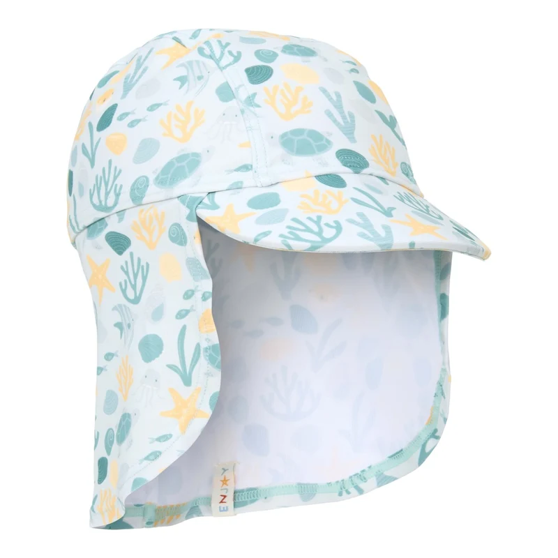 Sonnenkappe mit Nackenschutz Seashells Multi-colour | Little Dutch