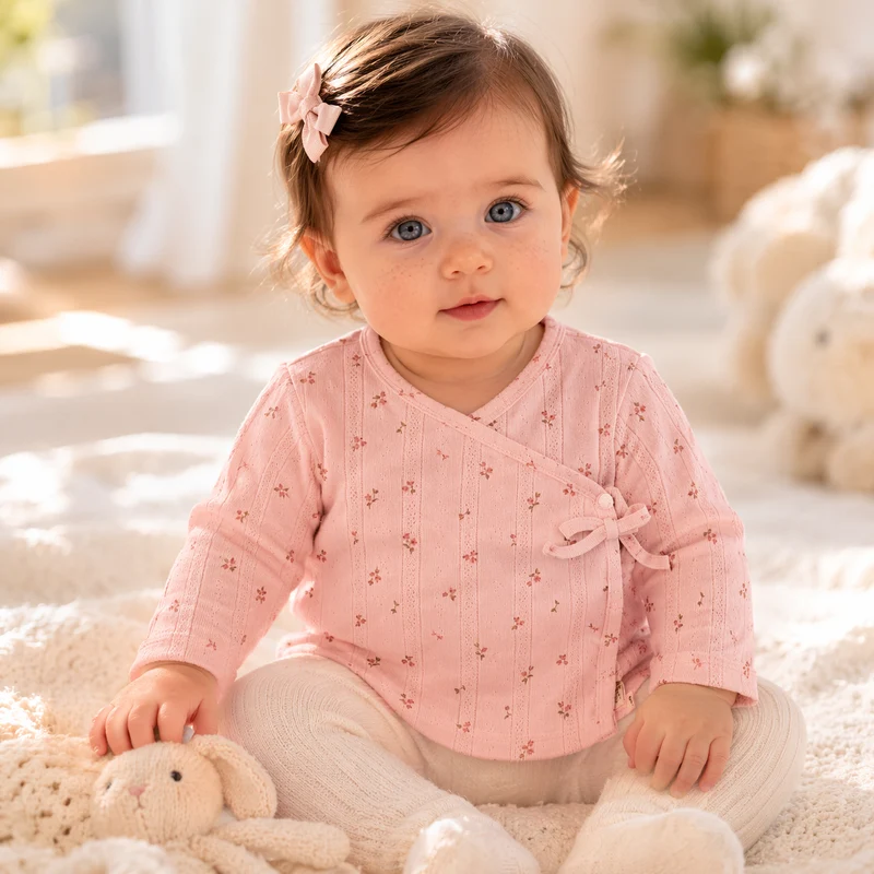 Baby-Wickelshirt Rosa | Little Dutch