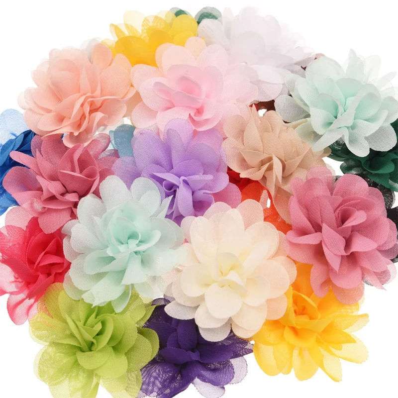20PCS Chiffon Flowers Boutique hair accessories