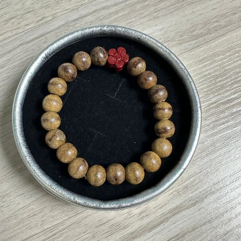 沉香硃砂手串 (櫻花)