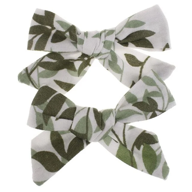 2019 Lovely Baby Girls Print Flower Bohemian Style Bow BB Hair Clips