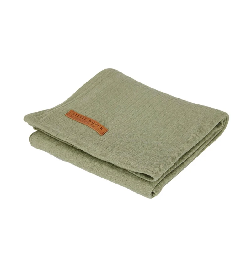 Little Dutch Mulltuch Pure Olive 120 × 120 cm