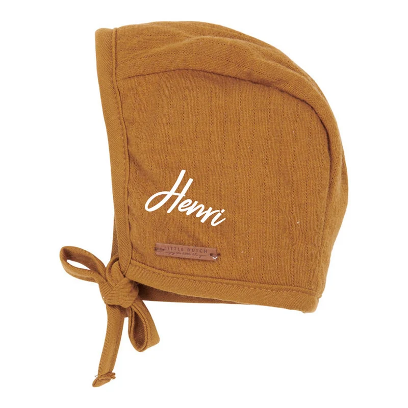 Little Dutch Babymütze Pure Ochre Spice 0–3 Monate – optional mit Name