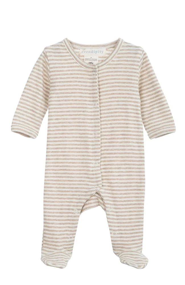 Newborn Suit w. Feet - Oat/Ecru
