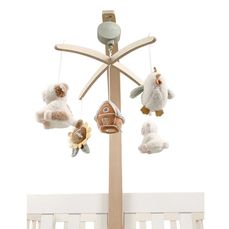 Little Dutch Musik-Mobile Little Farm – Holz & Polyester, optional mit Name