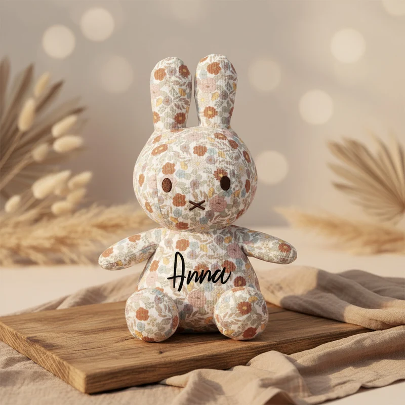 Miffy Kuscheltier Vintage Little Flowers 35 cm mit Namen