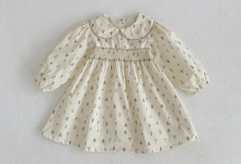 Minimalist little trees girls dress