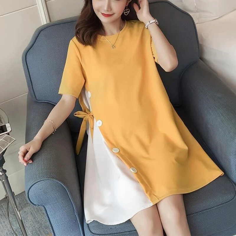 Irregular Splice Fashion Maternity Dress