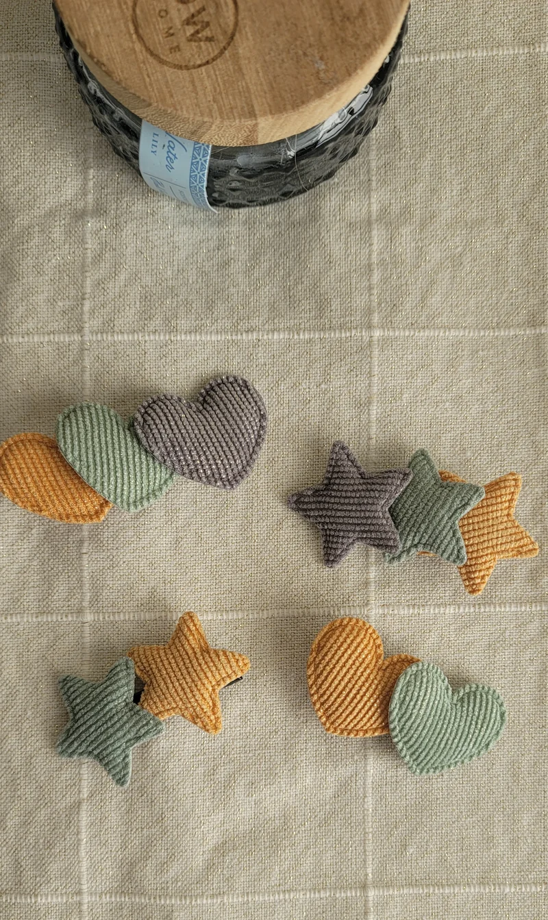 Hearts and stars hair clips