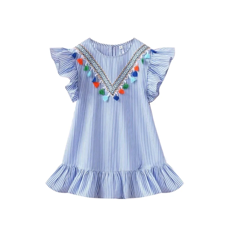 Kids Baby Girls Clothes Dress Tassel Ruffles Summer Party Casual