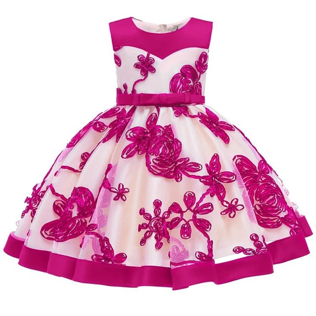 2019 Flower Embroidery Baby Girl Dress 3M-24M
