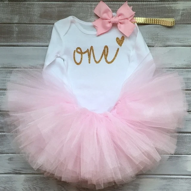 Baby Girls Clothes 1 Year 1st Birthday Party Dresses Cotton