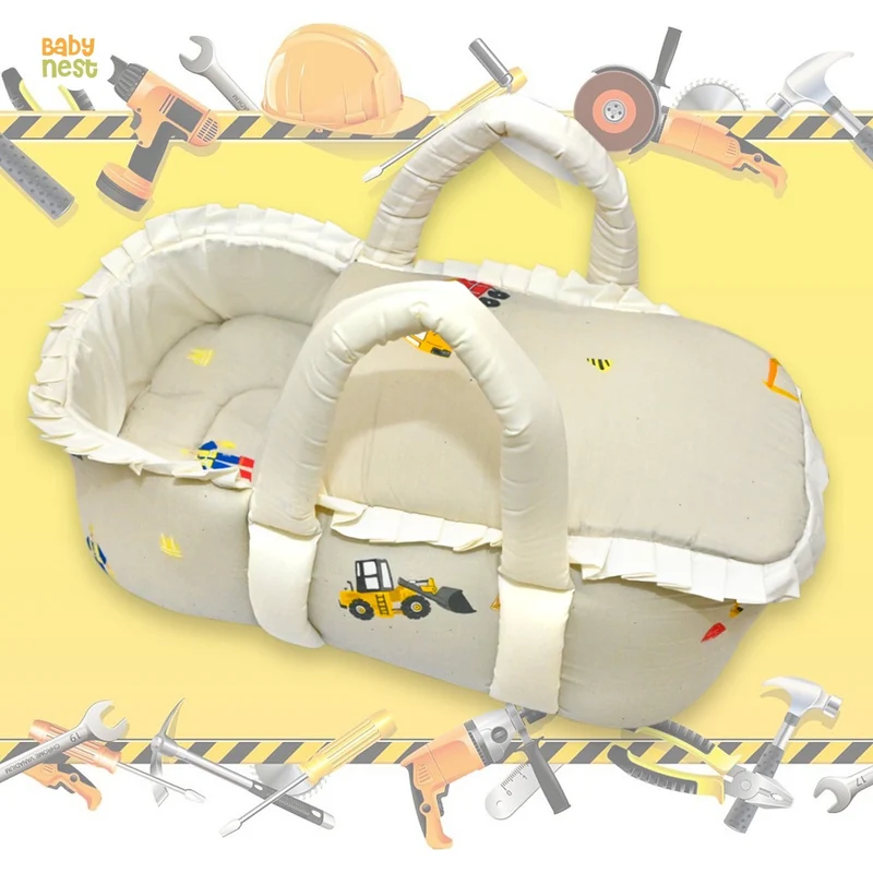 Babynest Boutique Cotton Carry Nest & Sleeping Bag Tractor Print