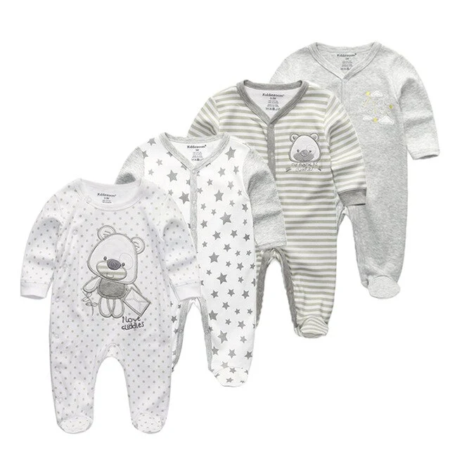 4 PCS/lot cartoon long sleevele baby sleeper 100%Cotton Baby Overnight