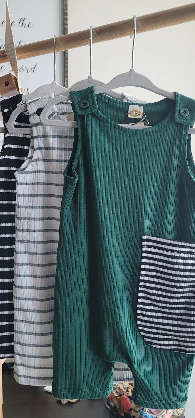 Green romper for boys
