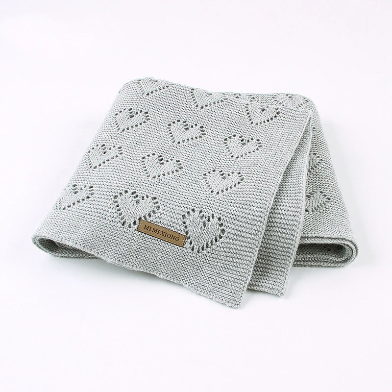 Knitted Heart Baby Windproof Blanket