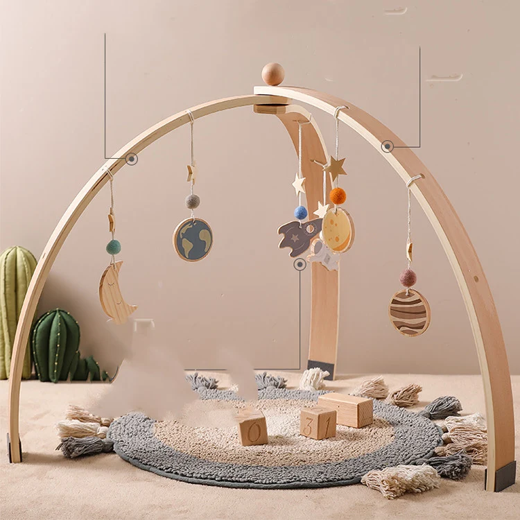 Wooden Baby Crib Triangle Rack Fitness Toy