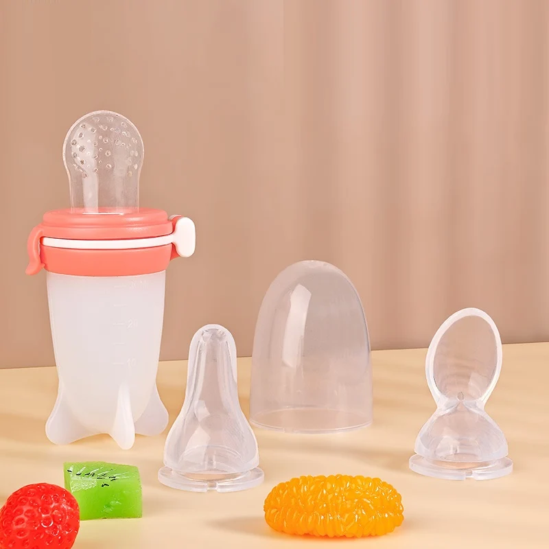 Silicone Baby Squeeze Feeding Bottle Bowl