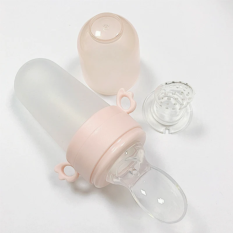 Silicone Baby Rice Cereal Feeding Bottle Spoon