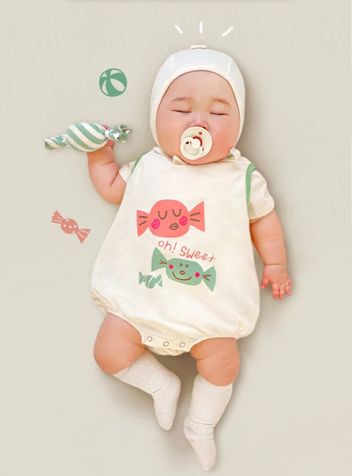 INS Korean Candy Print Baby Romper Suit