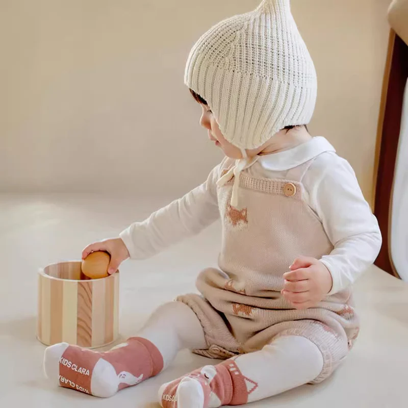 Fox Knitted Strap Baby Romper Jumpsuit Spring Autumn