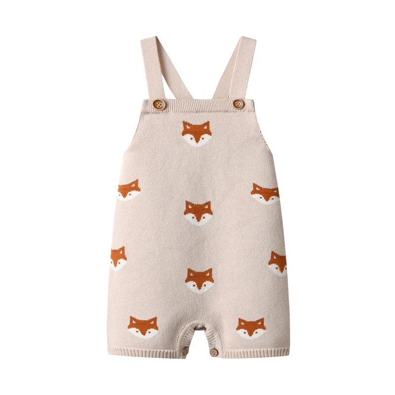 Fox Knitted Strap Baby Romper Jumpsuit Spring Autumn