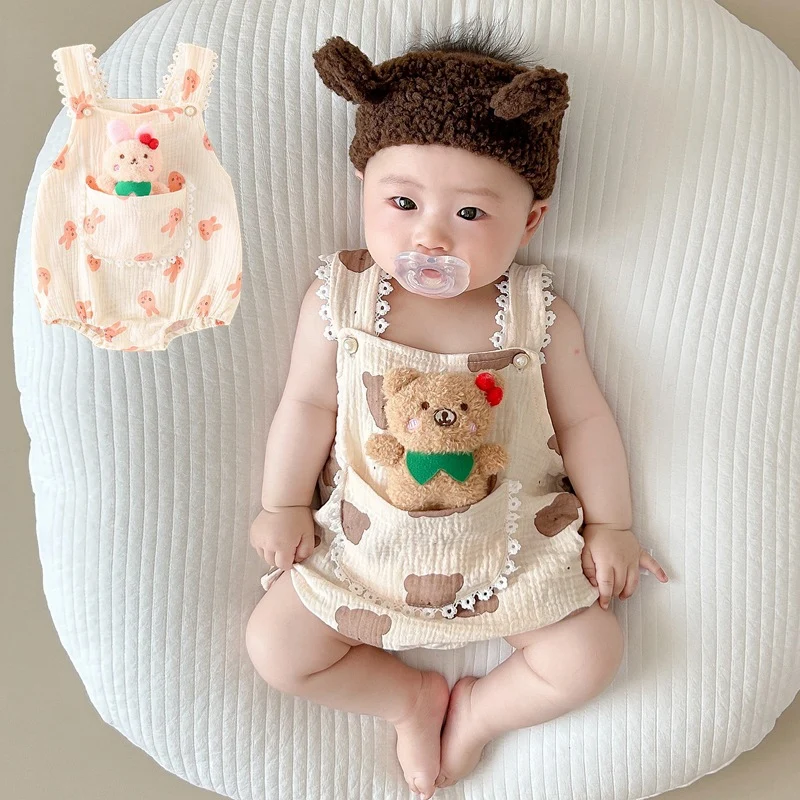 Cute Gauze Baby Triangle Romper