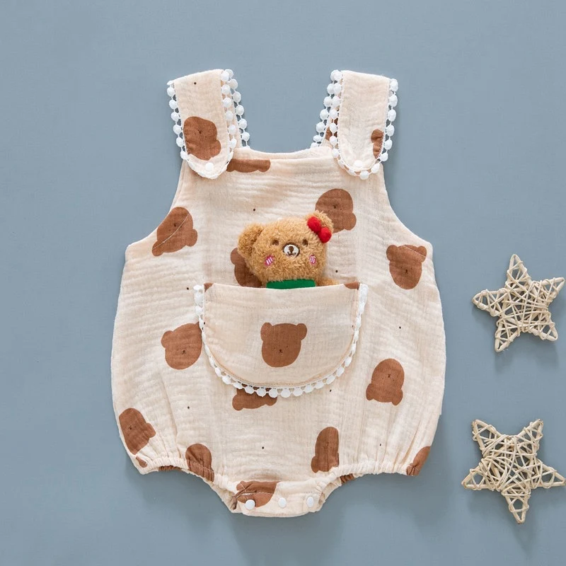 Cute Gauze Baby Triangle Romper