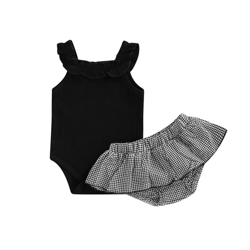 Solid Color Sleeveless Baby Girl Summer Romper