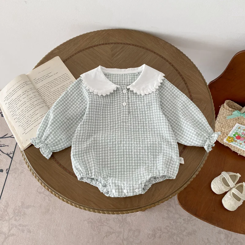 Long Sleeve Baby Girl Doll Collar Romper