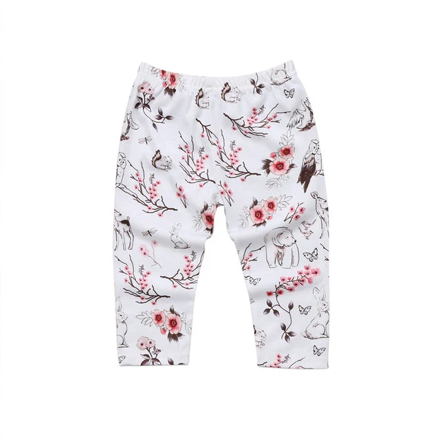 Floral Printing Baby Girls Long Pants New Fashion Kids Baby Girls
