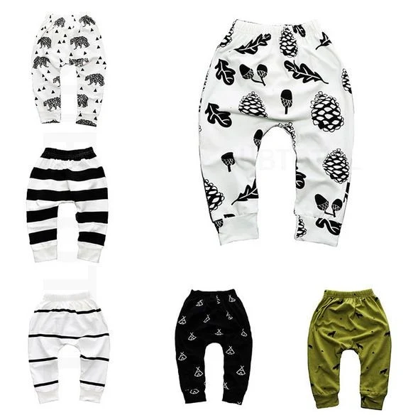 Print Pattern Cotton Baby Trousers Babys Pants