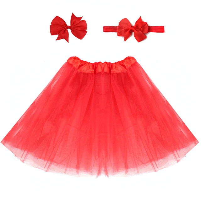 Baby Girl Tulle Tutu Skirt and Headband Hair Clip Sets